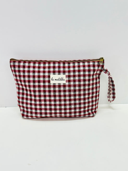 Neceser Maxi Gingham Rojo-Negro