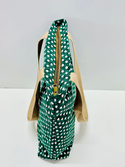 Bolsa Tote Bag Lunares Verde