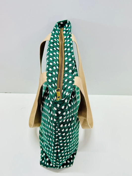 Bolsa Tote Bag Lunares Verde