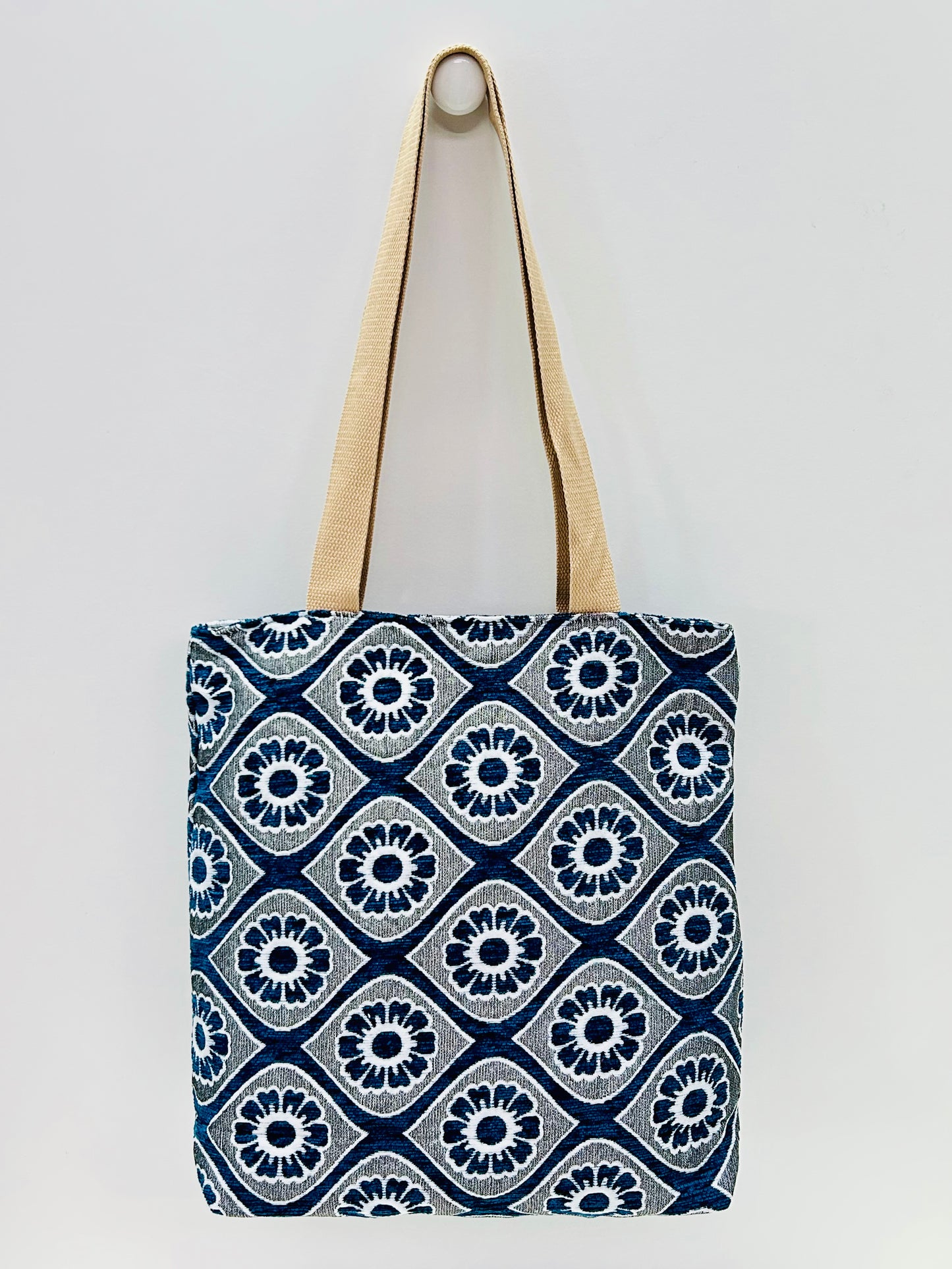 Bolsa Tote Bag Flor Azul Marino