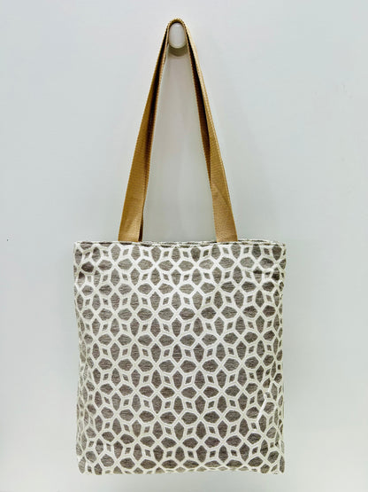 Bolsa Tote Bag Gris Hilo Plata