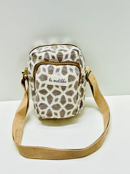 Bolso Cuelga Móvil gris Hilo Plata