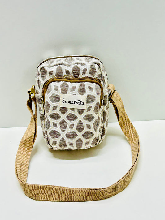 Bolso Cuelga Móvil gris Hilo Plata