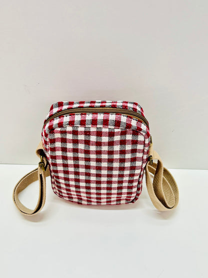 Bolso Cuelga Móvil Ghingham Rojo-Negro