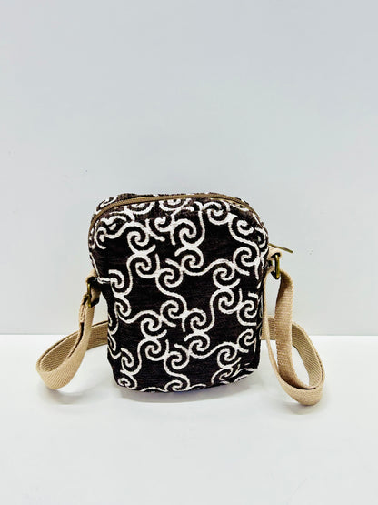 Bolso Cuelga Móvil marrón Hilo Plata