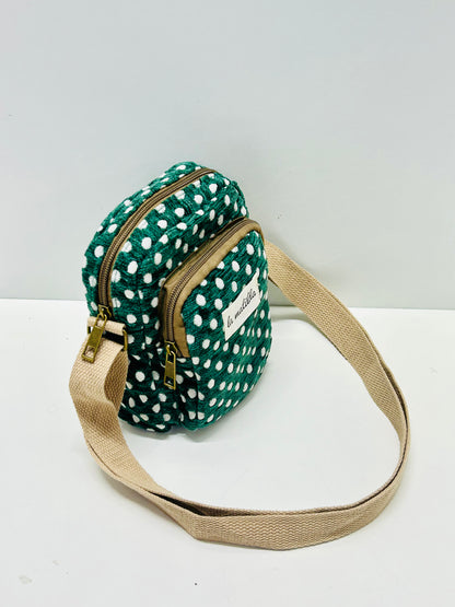 Bolso Cuelga Móvil Lunares Verde