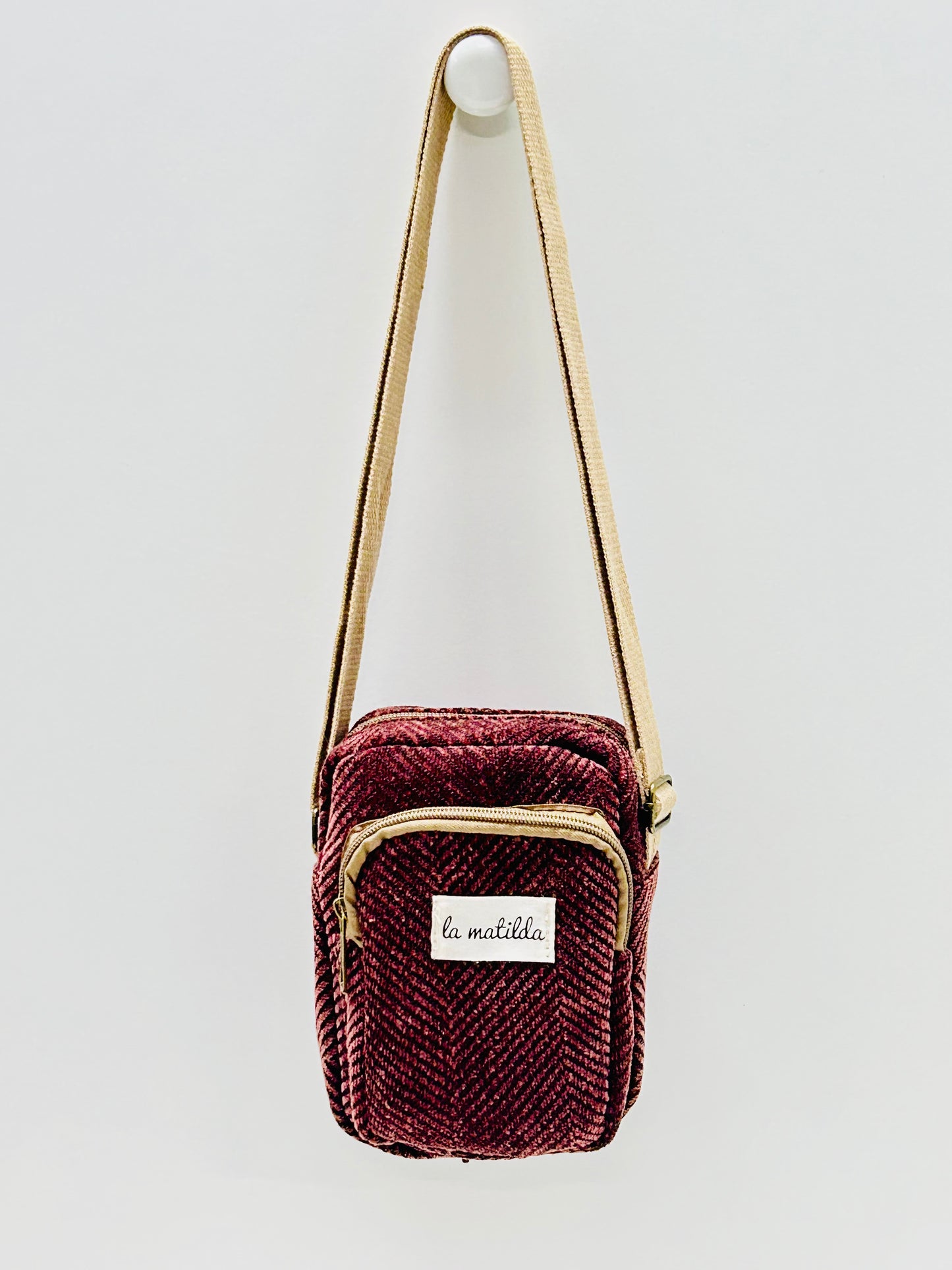 Bolso Cuelga Móvil Espiga Marrón Unicolor