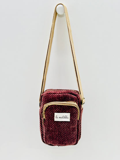 Bolso Cuelga Móvil Espiga Marrón Unicolor