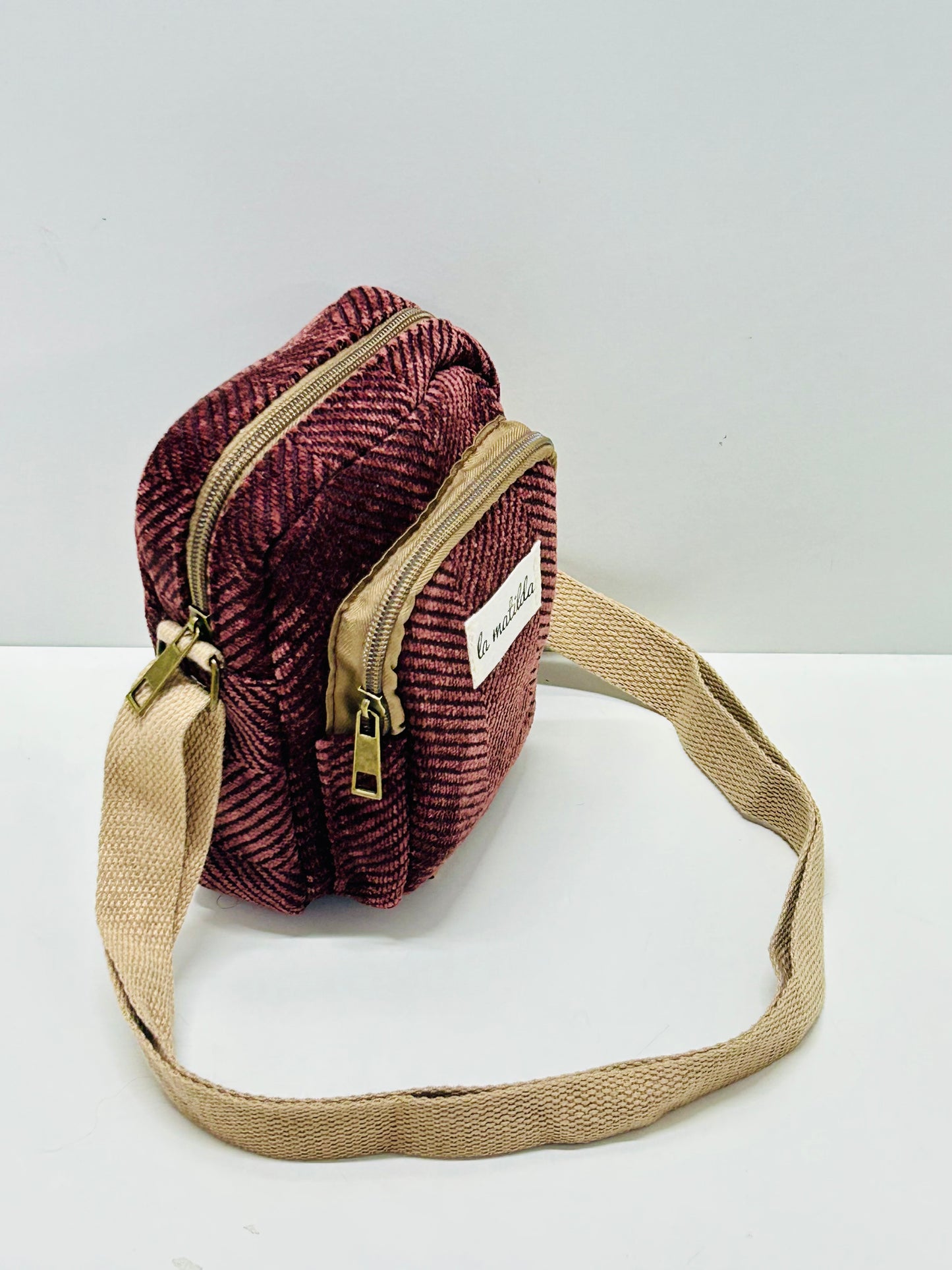 Bolso Cuelga Móvil Espiga Marrón Unicolor