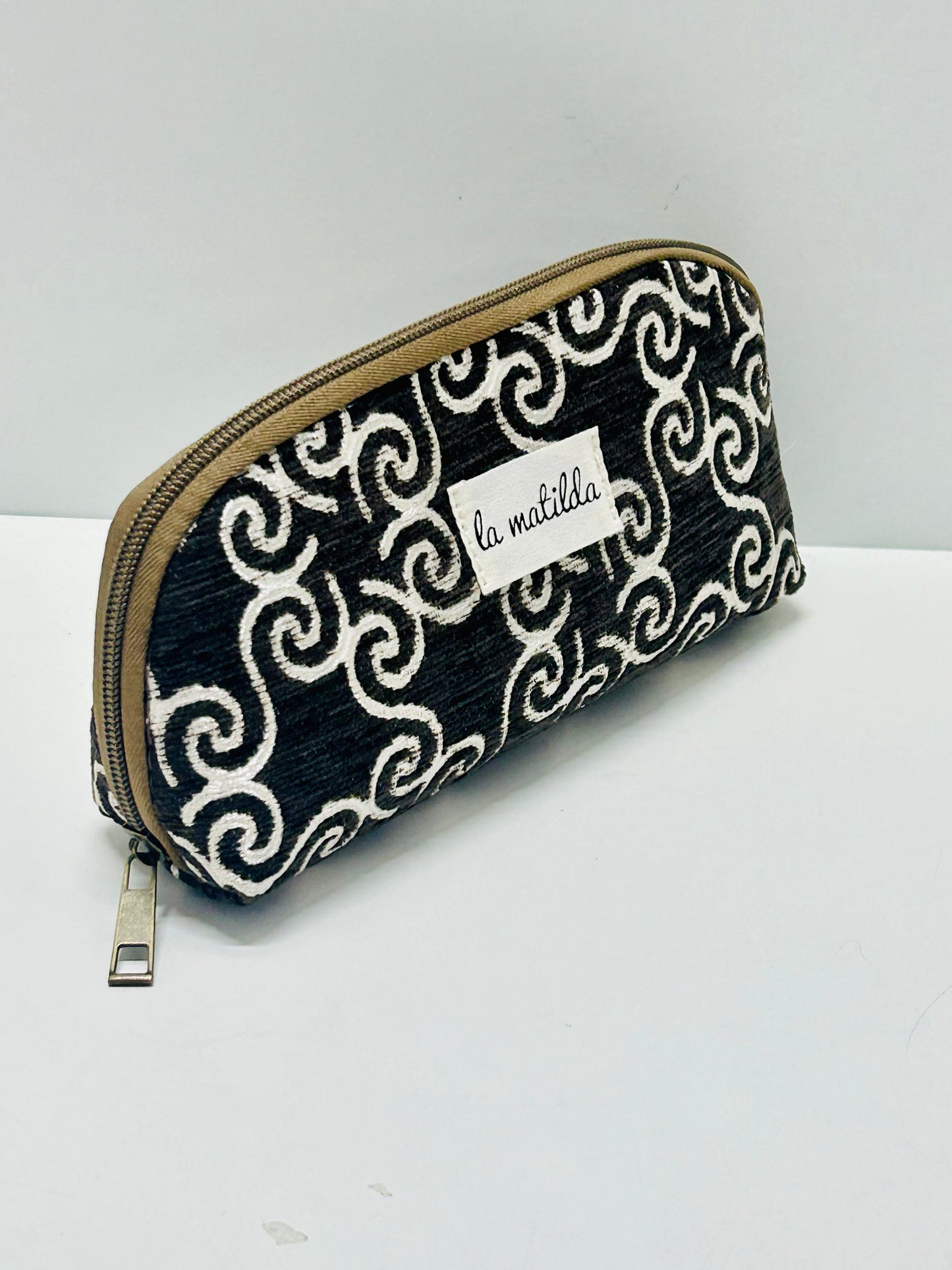 Portatodo sin asa Marrón Hilo Plata