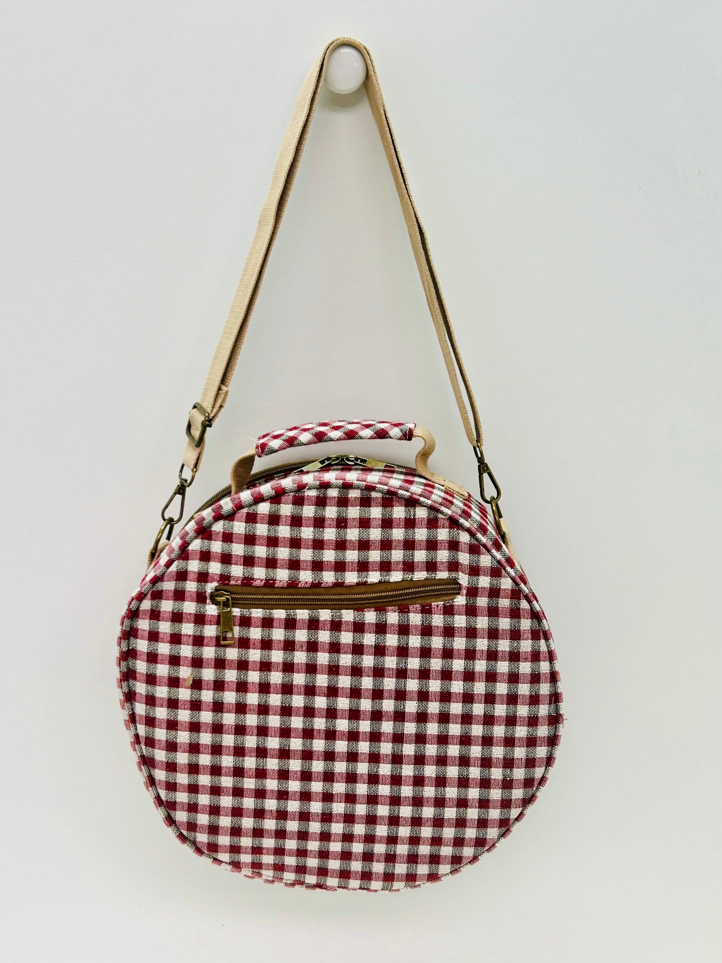 Bolso Bandolera Gingham Rojo-Negro