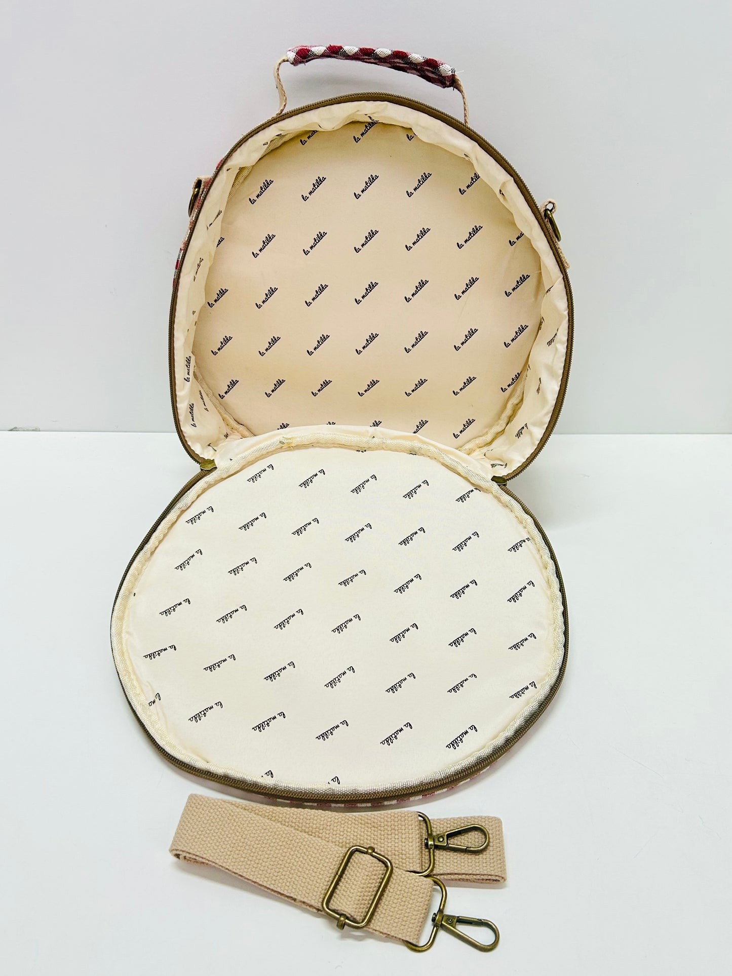 Bolso Bandolera Gingham Rojo-Negro