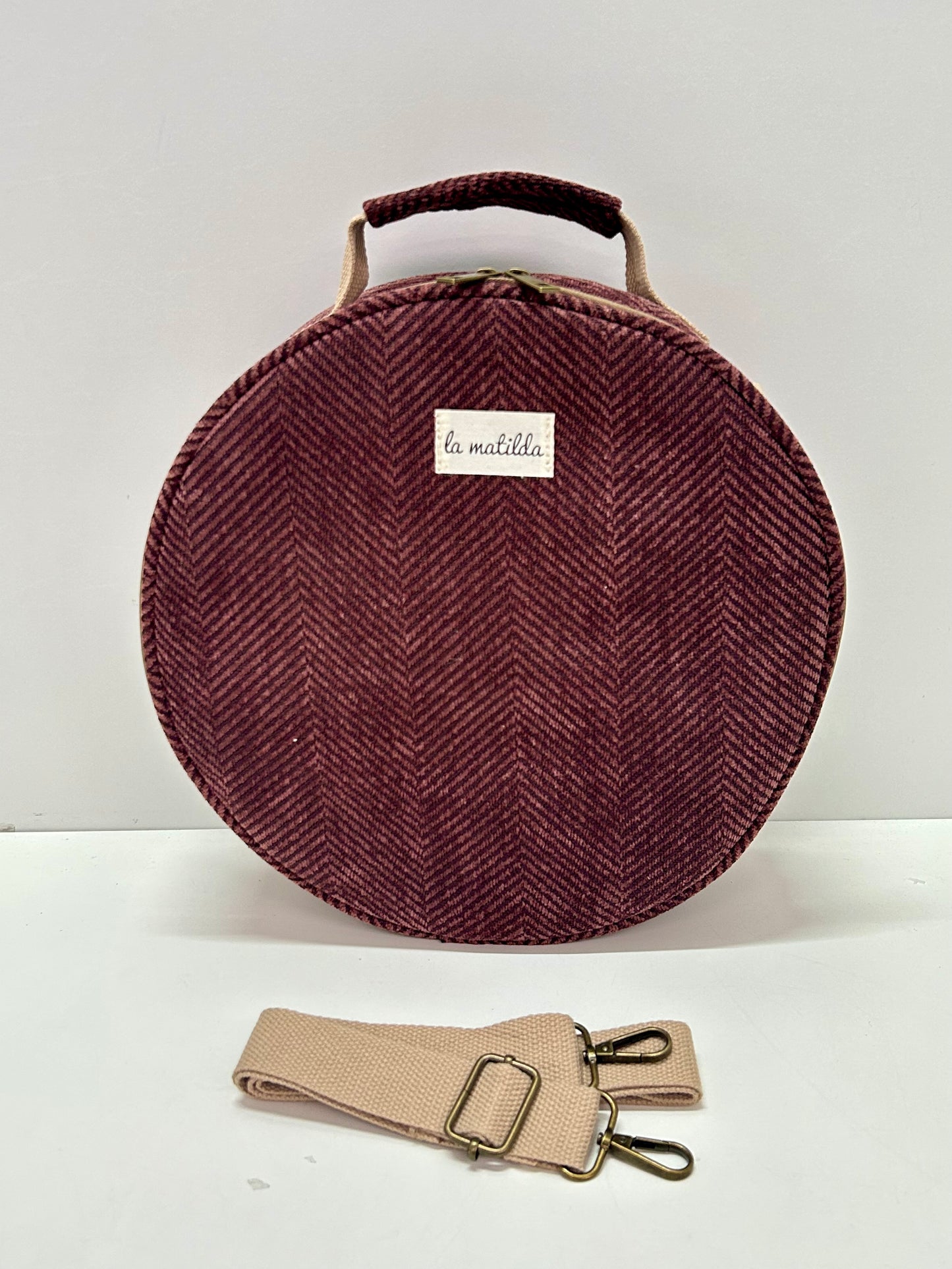 Bolso Bandolera Espiga Marrón Unicolor