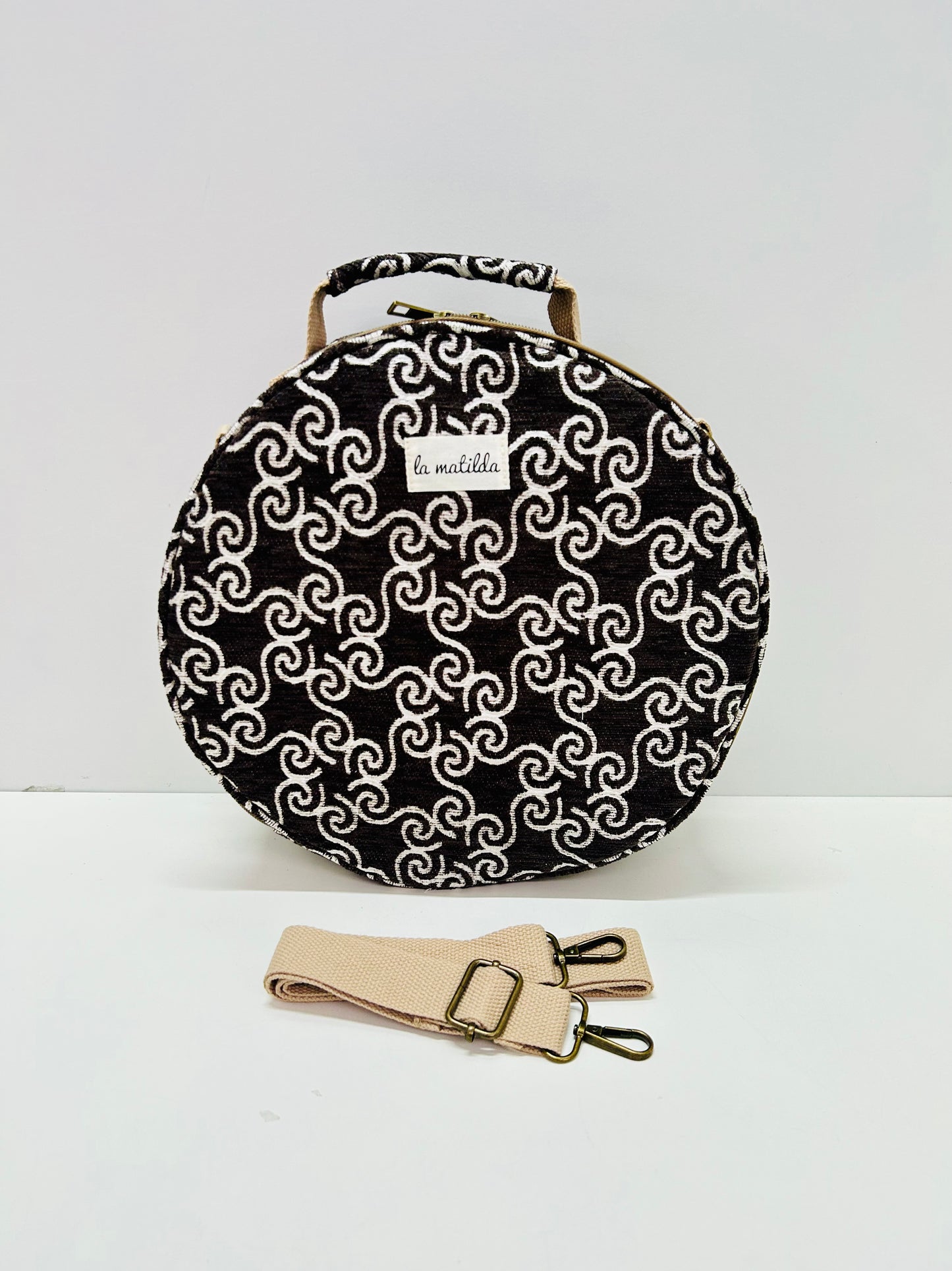 Bolso Bandolera Marrón Hilo Plata