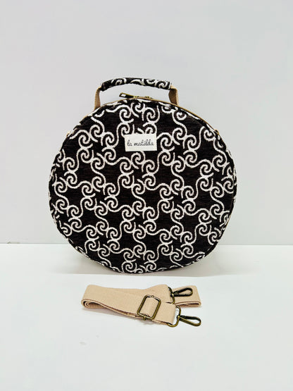 Bolso Bandolera Marrón Hilo Plata