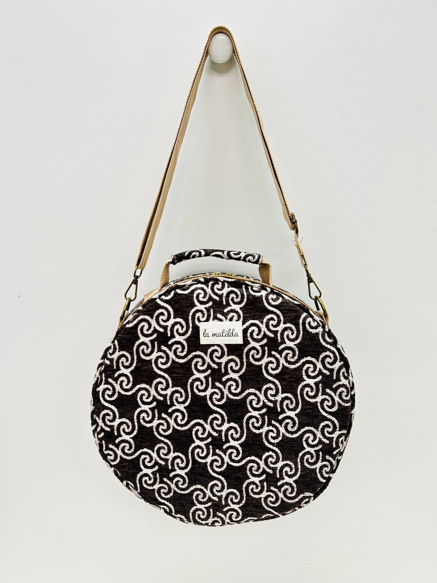 Bolso Bandolera Marrón Hilo Plata