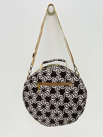 Bolso Bandolera Marrón Hilo Plata