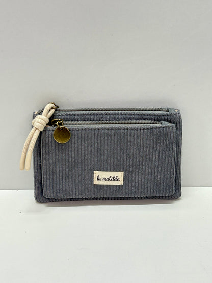 Monedero doble compartimento Pana Antracita