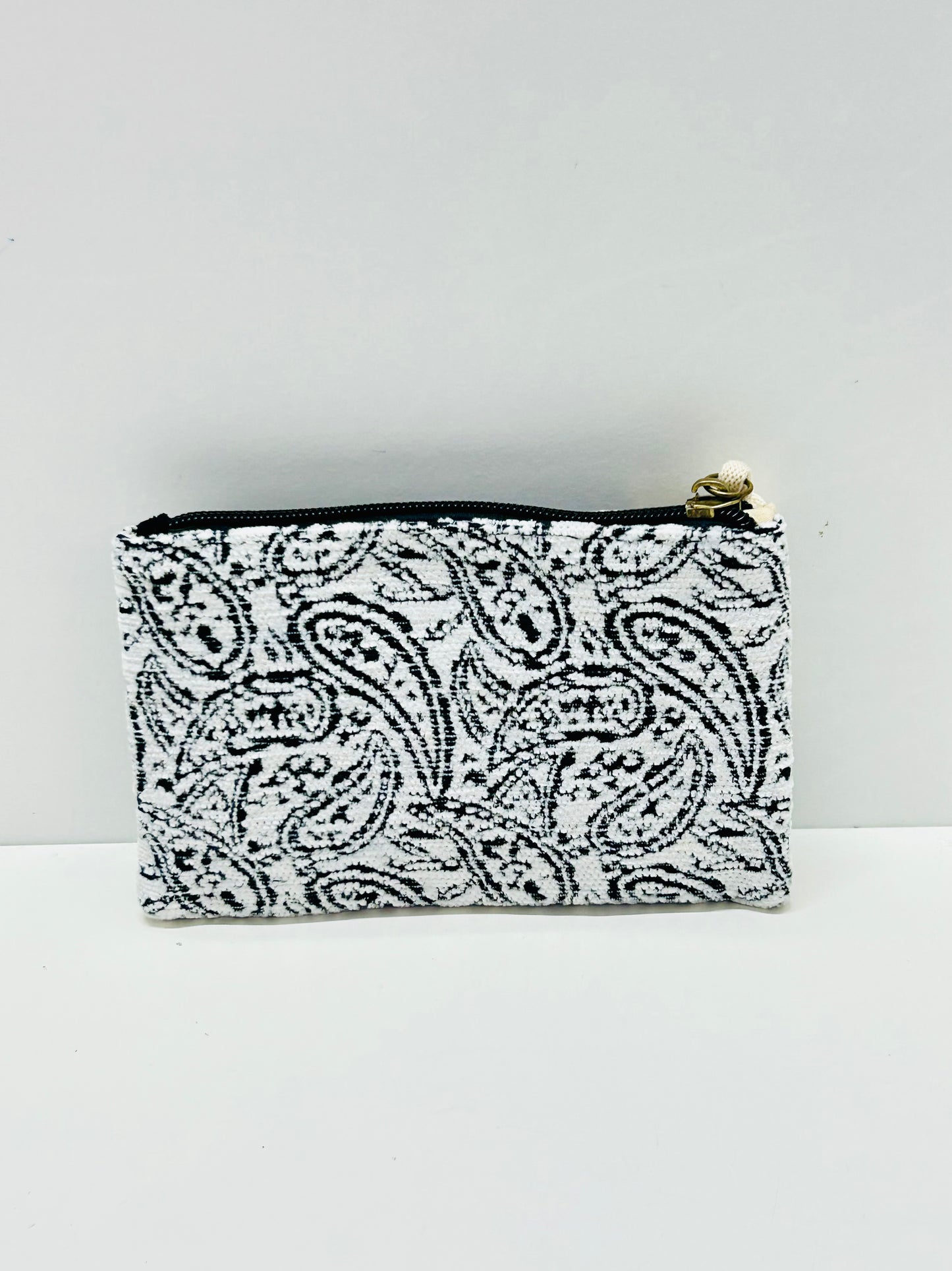 Monedero doble compartimento Hojas Negro