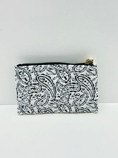 Monedero doble compartimento Hojas Negro