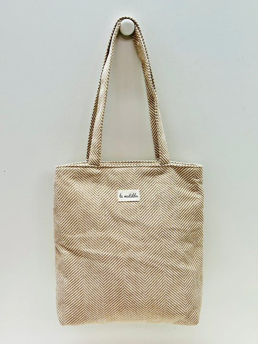 Bolsa Tote Bag Espiga Beige Unicolor