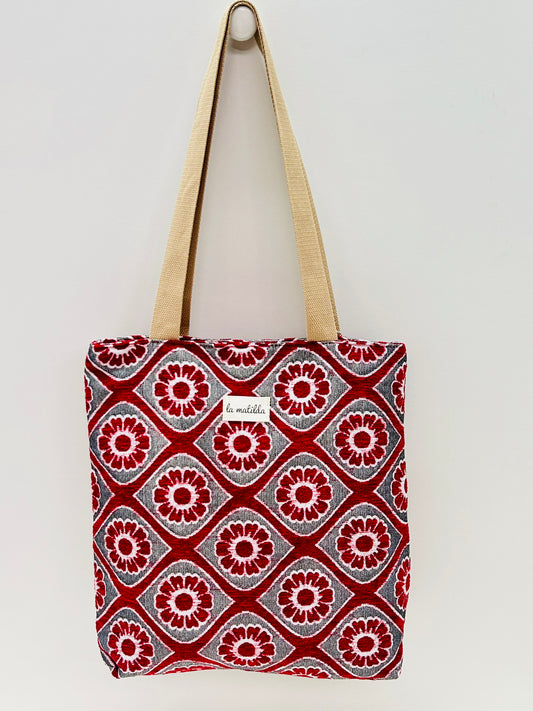 Bolsa Tote Bag Flor Rojo