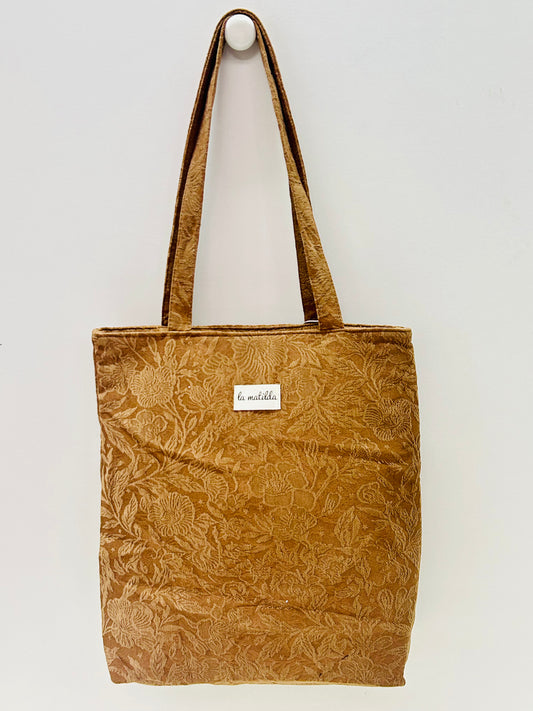 Bolsa Tote Bag Tostado Flor