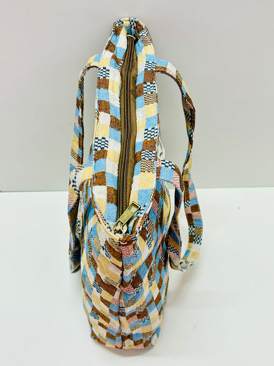 Bolsa Tote Bag Cuadros Tostado