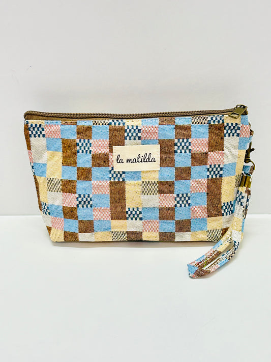 Neceser Grande Cuadros Tostado