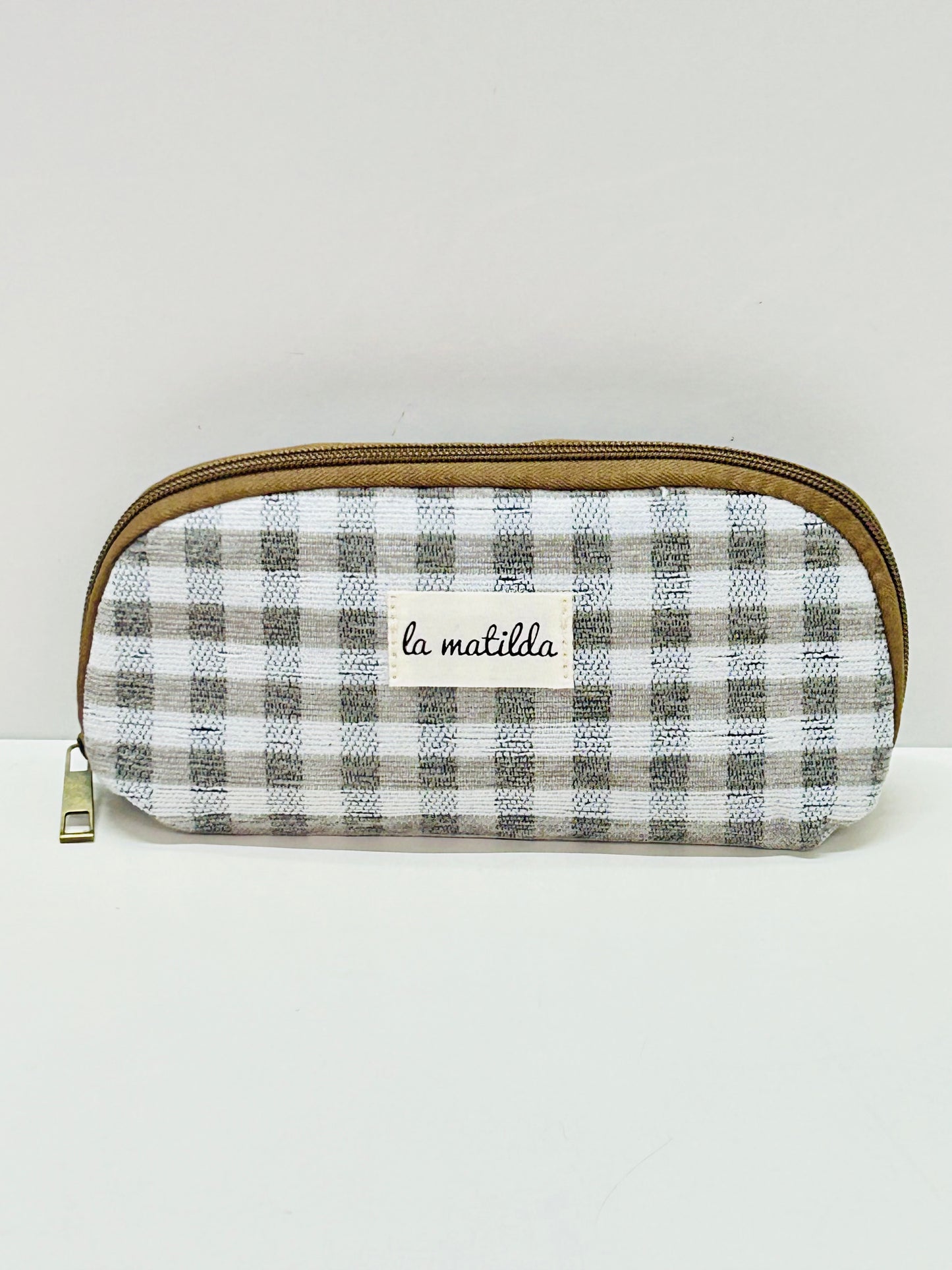 Portatodo sin asa Gingham Gris