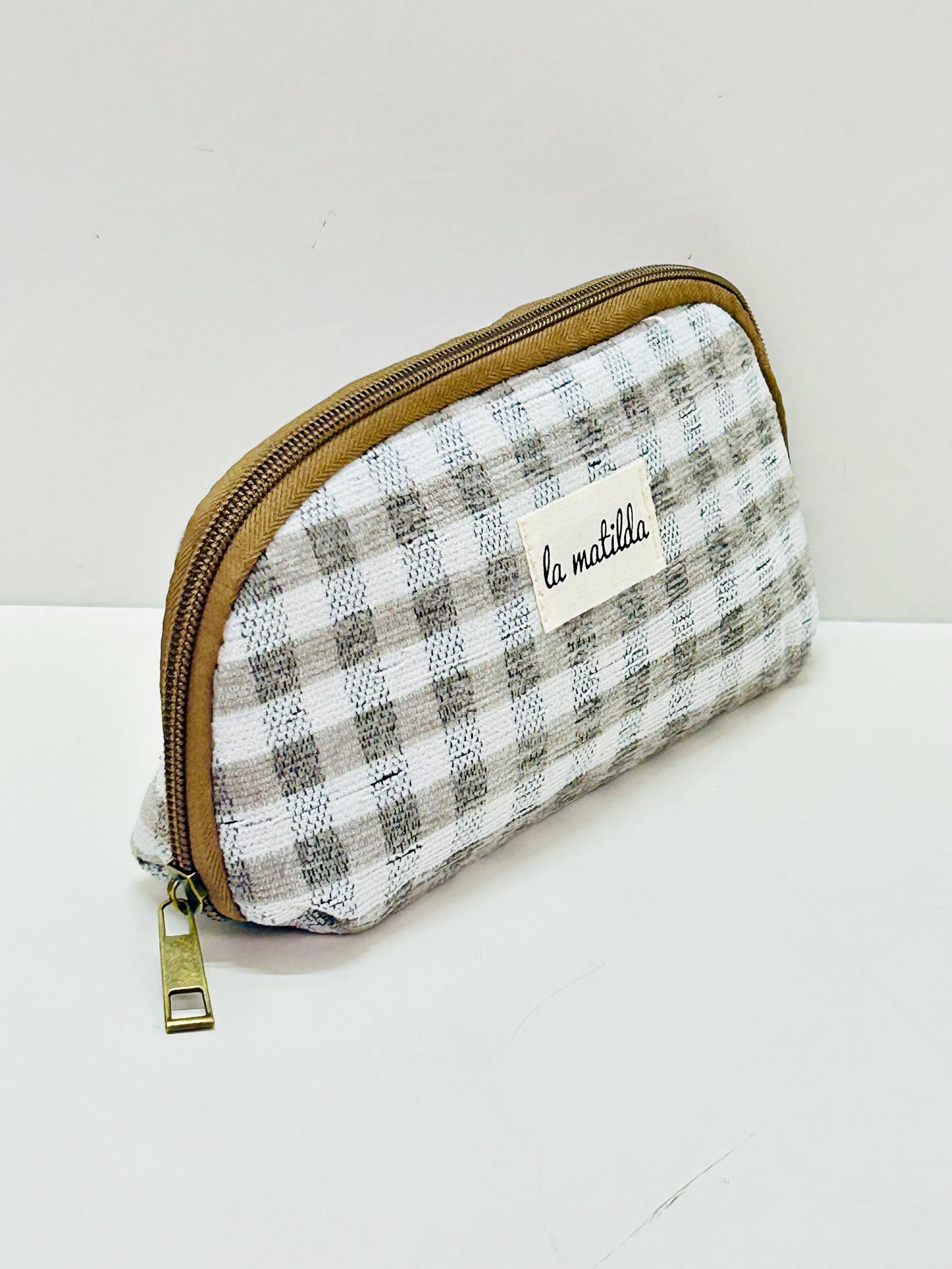 Portatodo sin asa Gingham Gris