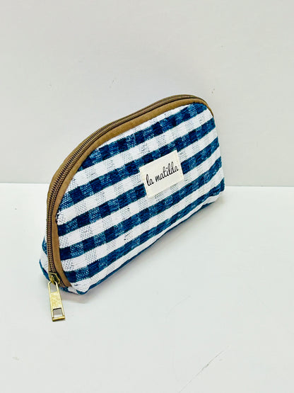 Portatodo sin asa Gingham Azul Marino