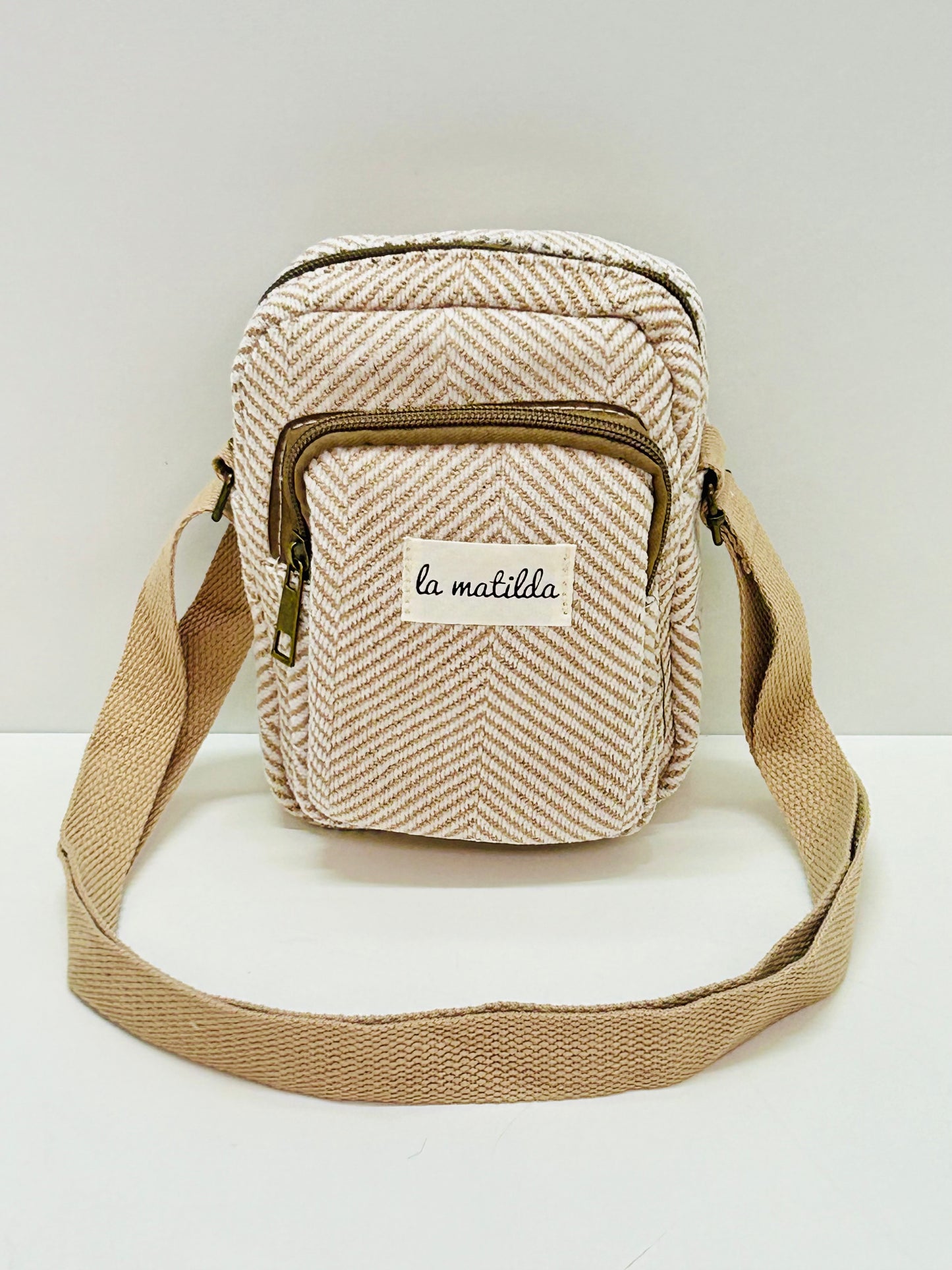 Bolso Cuelga Móvil Espiga Beige