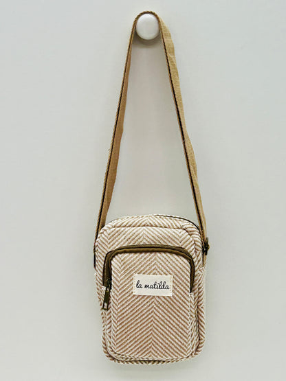 Bolso Cuelga Móvil Espiga Beige