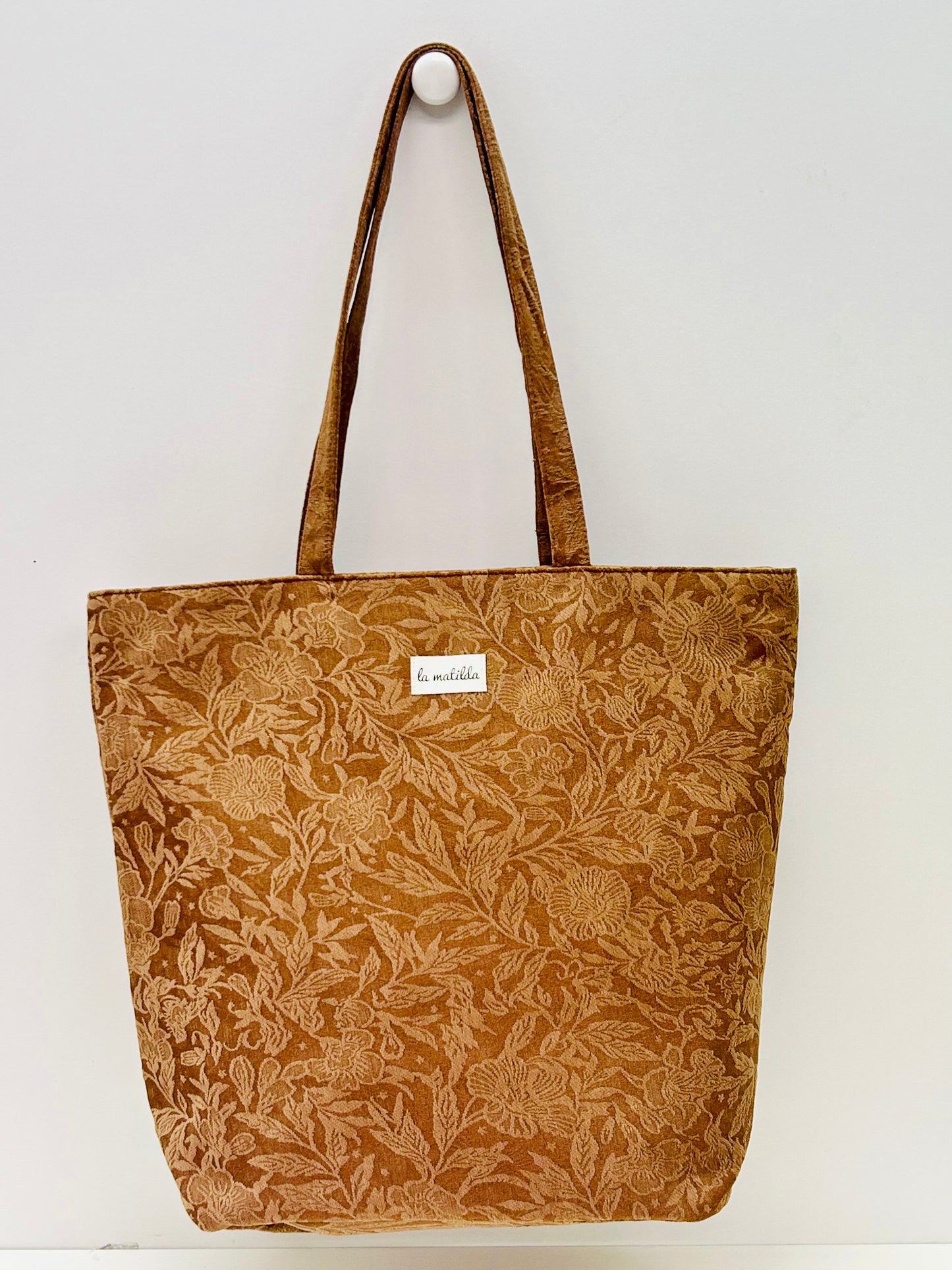 Bolsa Tote Bag Grande Tostado Flor