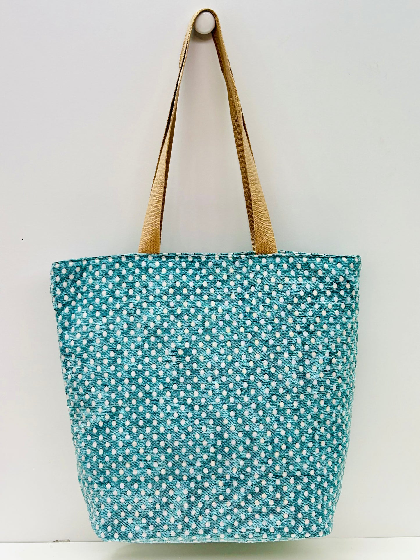 Bolsa Tote Bag Grande Lunares Celeste