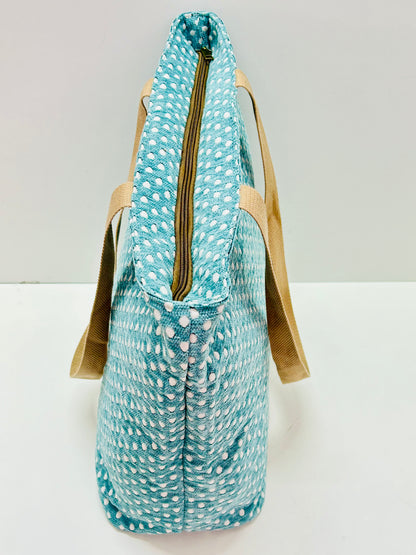 Bolsa Tote Bag Grande Lunares Celeste