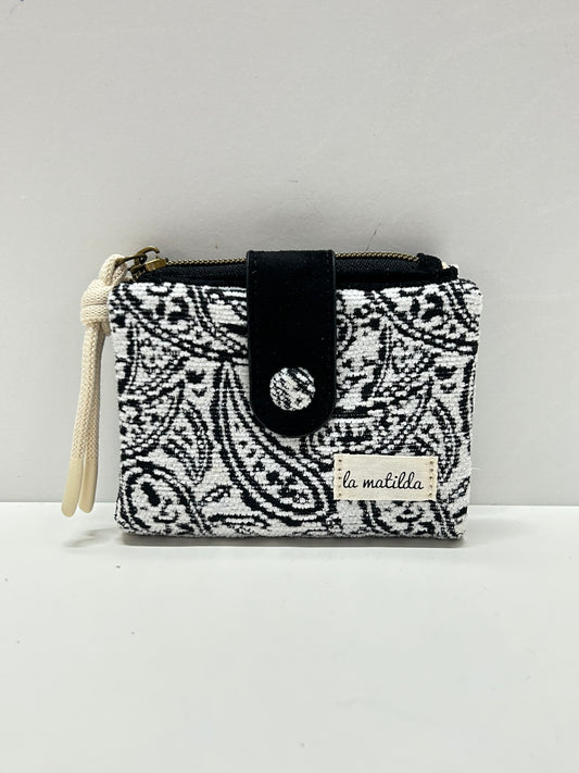 Cartera Pequeña Hojas Negro