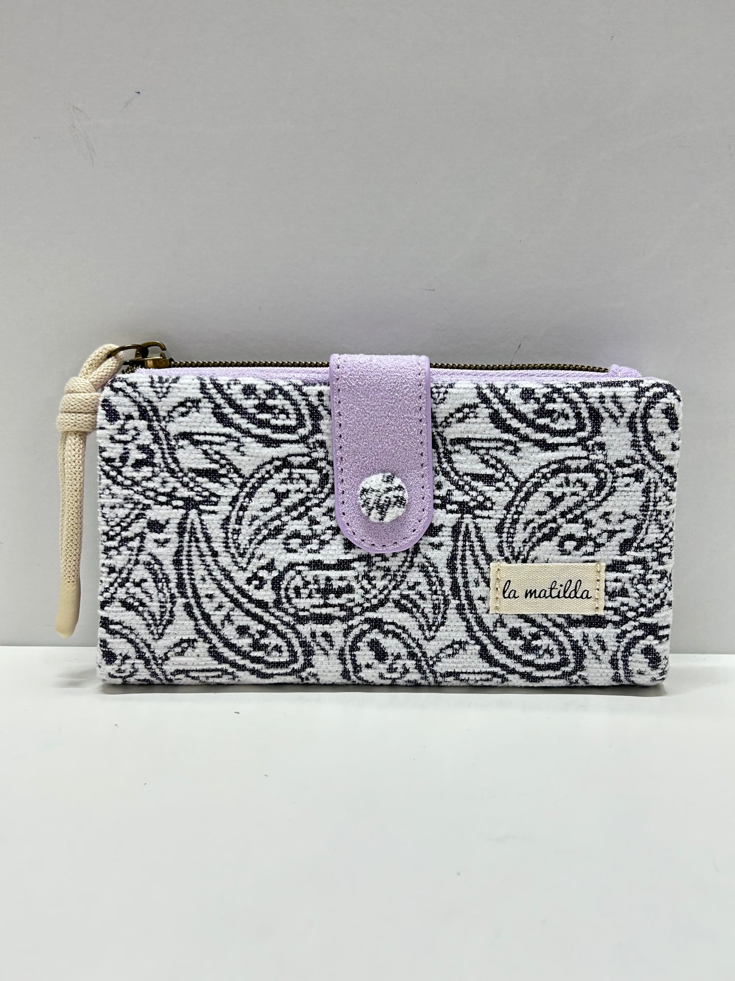 Cartera Grande Hojas Morado