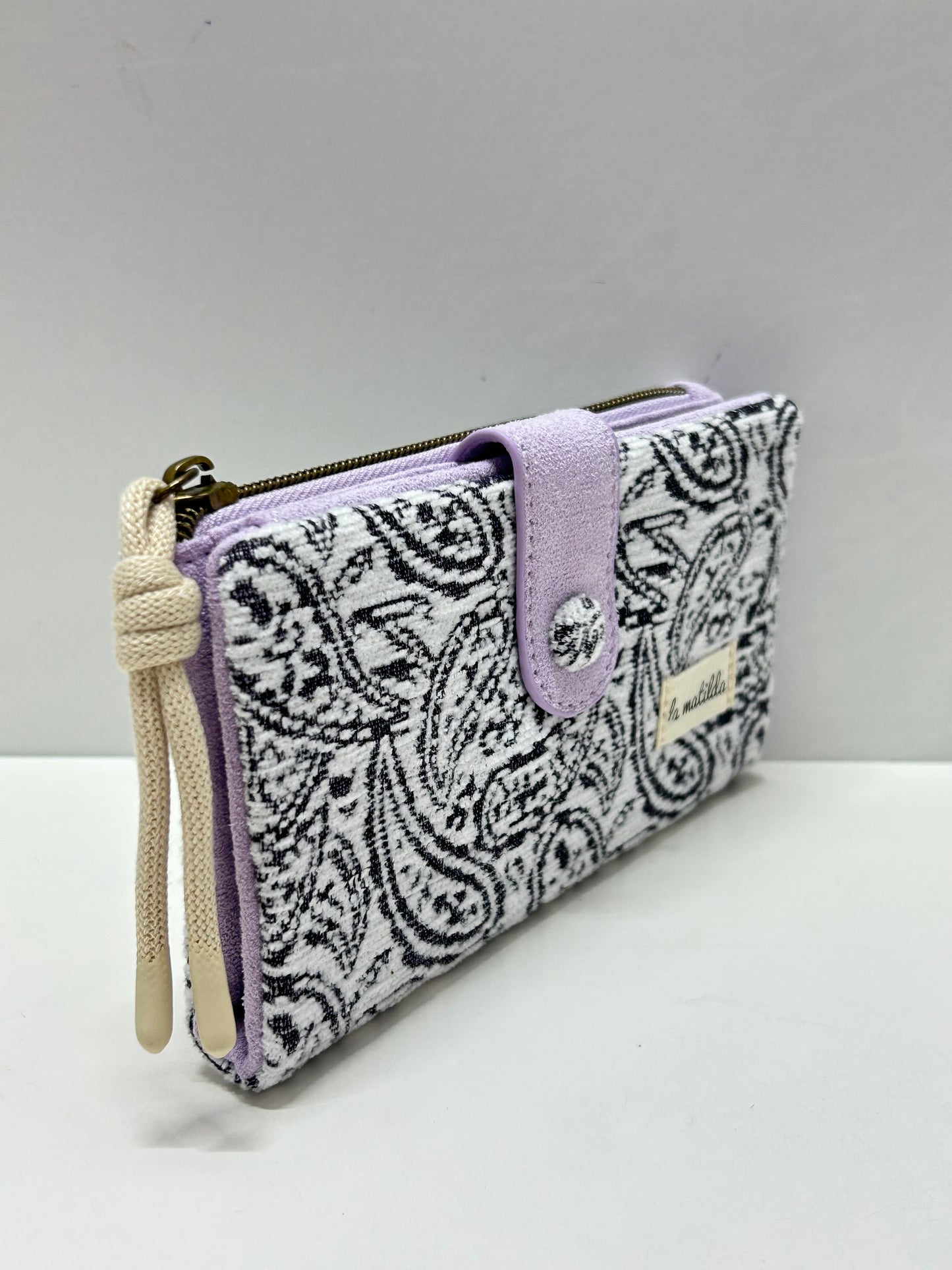 Cartera Grande Hojas Morado