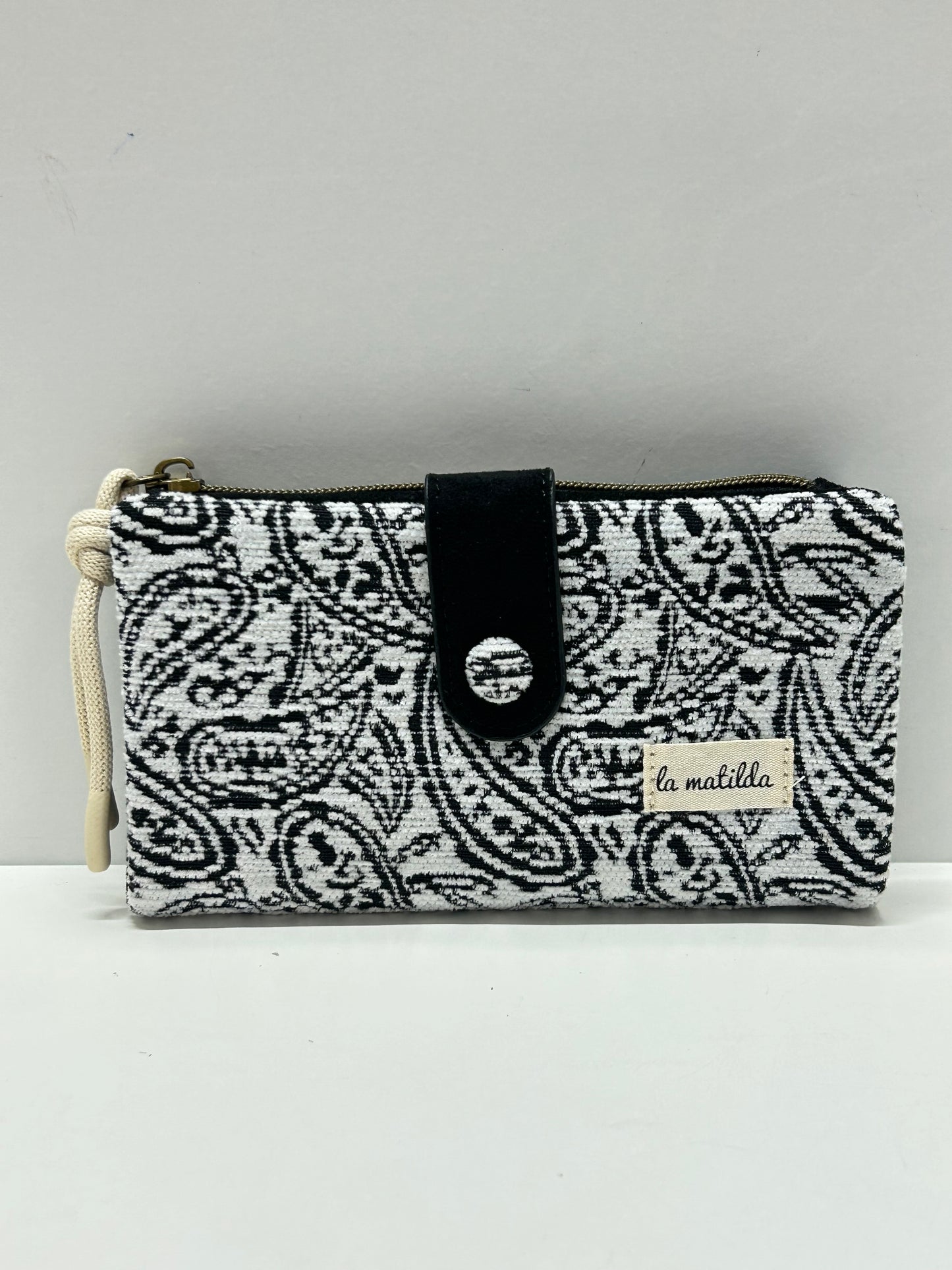 Cartera Grande Hojas Negro