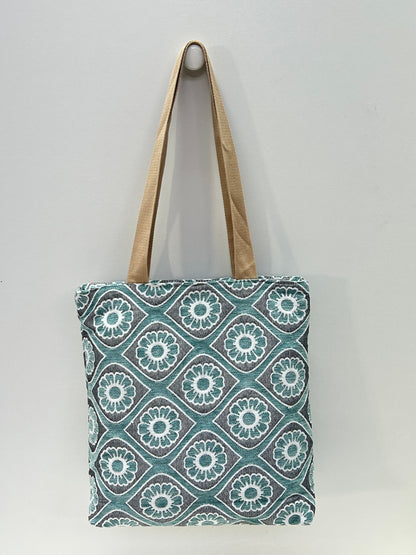Bolsa Tote Bag Flor Celeste