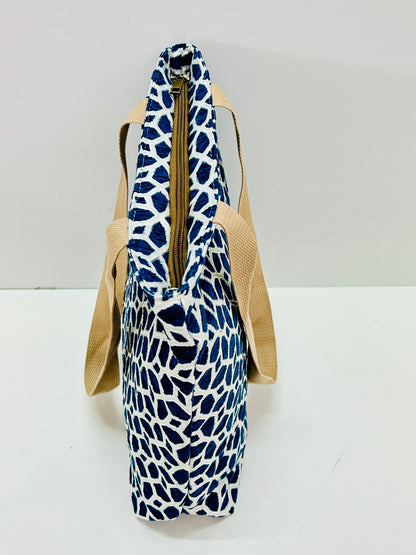 Bolsa Tote Bag Azul Hilo Plata