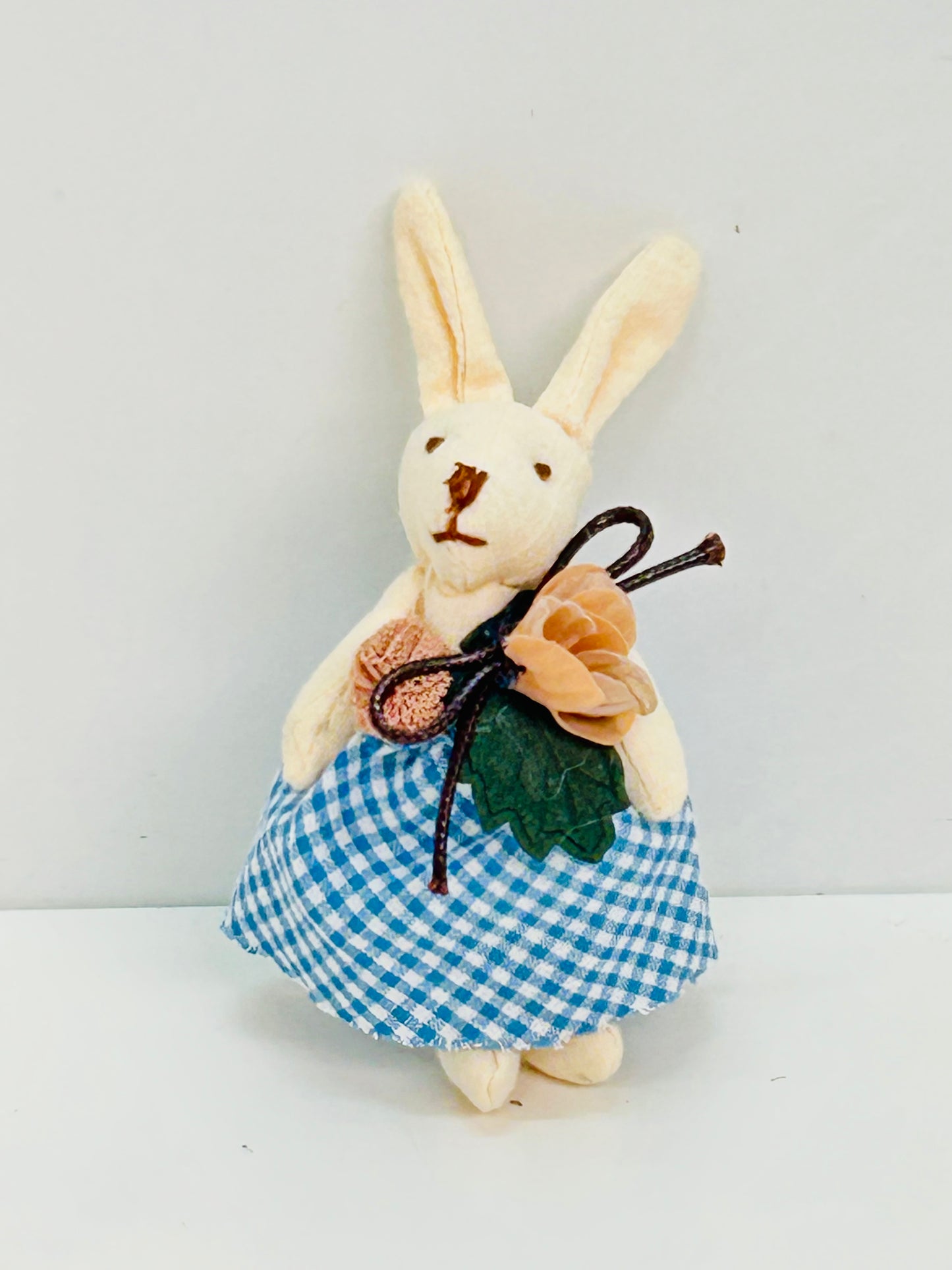 Broche Conejo Vichy Azul (02)
