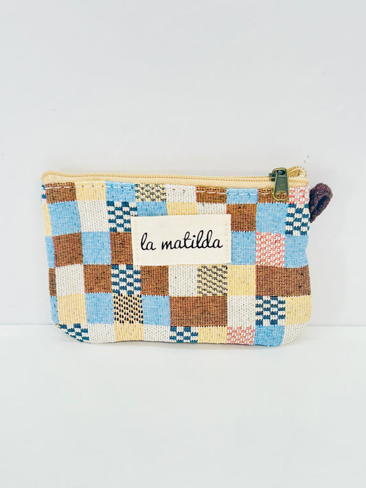 Monedero Cuadros tostado