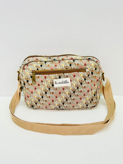 Bolso Bandolera Rombos beige