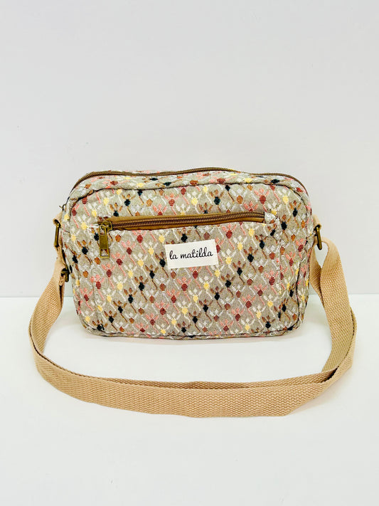Bolso Bandolera Rombos beige