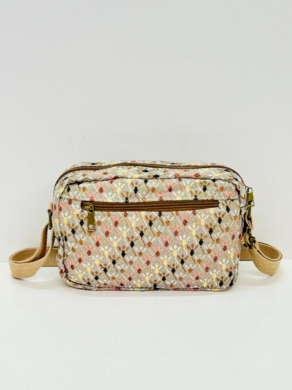 Bolso Bandolera Rombos beige