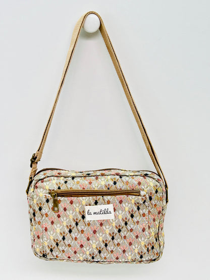 Bolso Bandolera Rombos beige