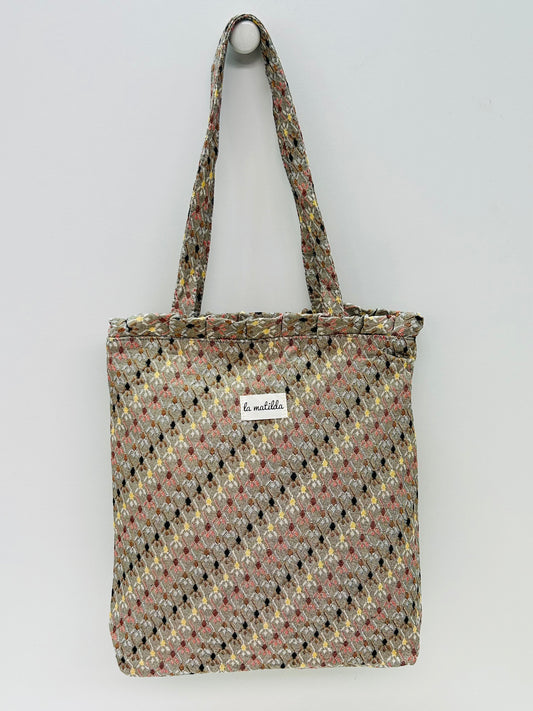 Bolsa Tote Bag Volantes Rombos beige